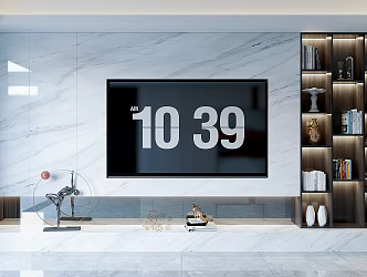 Living room TV background wall 3d model