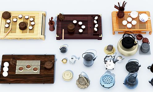 New Chinese Tea Set 3d model