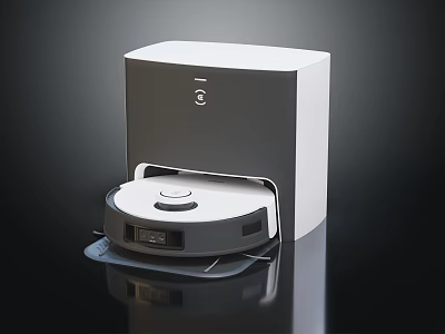 Robotic Vacuum Cleaner With Automatic Charging Dock For Efficient Home Cleaning 3d model