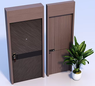 Interior door combination 3d model