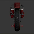 Futuristic Single Wheel Motorcycle With Red Black Mechanical Engine Components 3d model