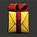 Yellow Gift Box With Red Bow And Ribbon As Daily Living Item
