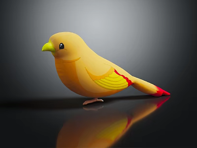 Modern bird cartoon bird cloth bird 3d model