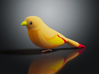 Modern bird cartoon bird cloth bird 3d model