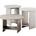 Coffee Table Side Table Combination Coffee Table Round Table Side Table Minimalist Cream 3d model
