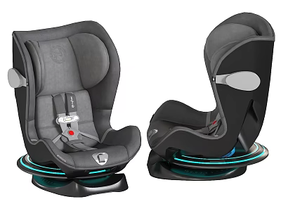 Modern Massage Chair With Ergonomic Design LED Light Base And Black Gray Color 3d model
