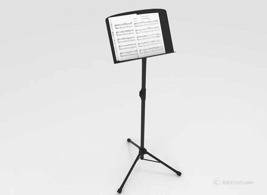 Adjustable Music Stand Furniture Sturdy Black Tripod Base Sheet Music Holder 3d model 
