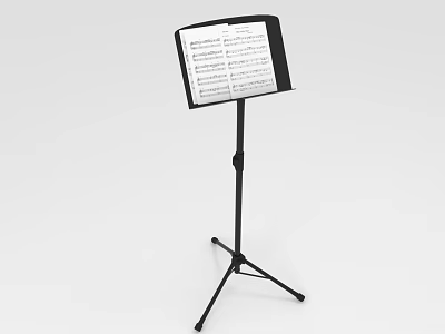 Adjustable Music Stand Furniture Sturdy Black Tripod Base Sheet Music Holder 3d model