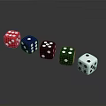 Assorted Colored Dice Including Red Blue Black Green White With White Dots As Daily Supplies