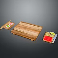 Neat Dining Table Arrangement With Wooden Cutting Board Sushi Chopsticks And Lime Slice