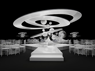 Pure White Minimalist Show Style Wedding 3d model