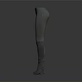 Stylish Gray Leggings With Knee High Strappy Boots Fitted Design For Daily Wear