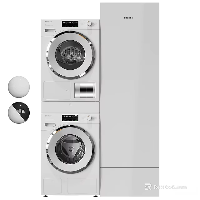 Modern Stackable Front Load Washing Machine With Energy Efficient Design And Control Panel 3d model 