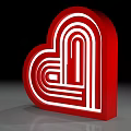 Modern Commercial Equipment Red Heart Shaped Neon Light with White Spiral Design for Business Decor