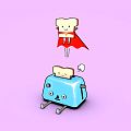 Modern Game Character Super Toast 3d model