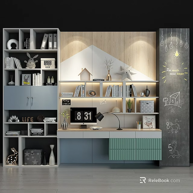 Modern Wardrobe Interior Design With Shelves Drawers Hanging Rods And Decorative Pieces 3d model 