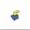 Industrial Crushing Machine With Yellow Hopper Blue Body Green Motor And Black Base
