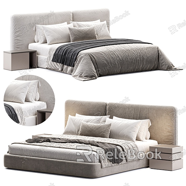 Fabric Double Bed Minimalist Double Bed Floor Bed model