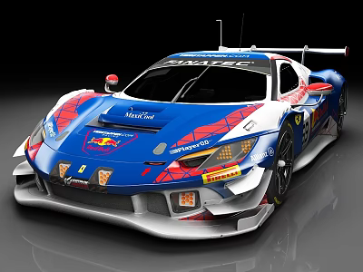 Blue White Red Racing Car With Castrol Red Bull Livery And Aerodynamic Design 3d model