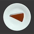 Cheese Slice With Red Top And Yellow Body On White Plate