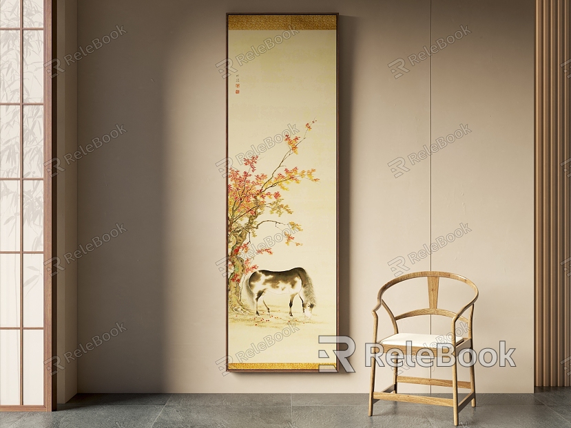 New Chinese Decorative Painting Horse Hanging Painting Tree model