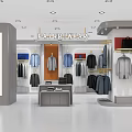 Modern Clothing Store Interior Featuring Hanging Suits Shirts And Organized Display Racks With Bright Lighting