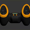 Ergonomic Black And Yellow PC Gaming Controller With Modern Design RGB Lighting Dual Analog Sticks
