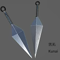Sharp Metal Dagger With Braided Handle And Ring Pommel Silver Blade Design 3d model