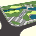 Scenic Park Landscape With Lake Lush Trees Walking Paths Colorful Flowers And Green Lawns