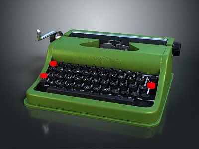 typewriter old typewriter antique typewriter classical typewriter english typewriter game item 3d model