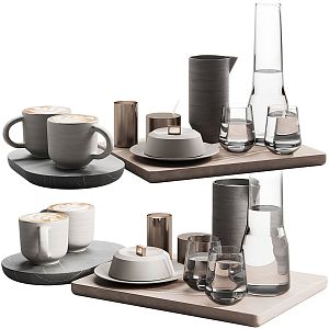 Modern Tableware Restaurant Ornaments Dining Table Ornaments Restaurant Decorations Coffee Cup 3d model