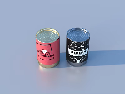 Red And Black Labeled Canned Food Tins For Kitchen Storage Supplies 3d model