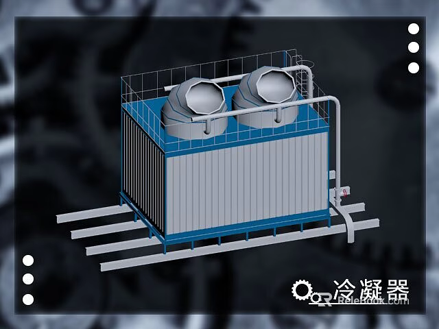 Industrial Condenser Equipment With Dual Fans And Metal Cooling Structure 3d model 