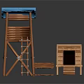 Tower defense sentry tower air defense watchtower observatory tower loft 3d model