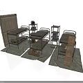 Modern Dormitory Setup With Metal Frame Bunk Beds Small Tables And Gray Mats