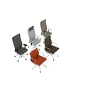 Contemporary Office Desk And Chair Set With Multiple Colors Metal Base And Swivel Design