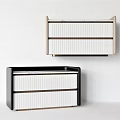 Modern Bedside Table With Wooden Frame And Vertical Slat Design Details