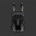 Futuristic Sports Car With Angular Design And Metallic Silver Exterior