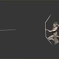 Fantasy Archer 3D Character In Dynamic Leaping Pose With Bow And Arrow