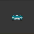 Turquoise Vintage Sports Car With Sleek Body Design And Chrome Wheels On Reflective Surface