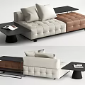 Modern double sofa side corner table 3d model