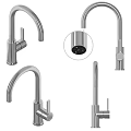 Two Modern Stainless Steel Faucets with Sleek Design and Polished Chrome Finish