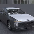 Hyundai Silver Gray Sedan with Modern Front Grille and Sleek Headlights Stylish Exterior Design