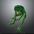 Green Humanoid Fantasy Creature Character In Standing Pose With Detailed Textured 3D Design