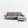 Modern Gray Sectional Sofa With Comfortable Seats And Metal Legs 3d model