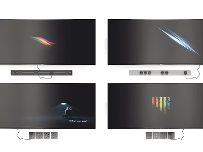 Sleek Modern TV Design With Ultra Thin Screen And Vibrant Colorful 3d model