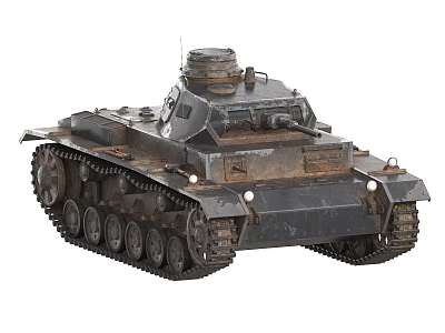 Tank Three Medium Tank German Tank World War II Tank 3d model Tank Three Medium Tank German Tank World War II Tank 3d model