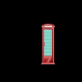 Red Telephone Booth With Glass Panels And Red Frame Structure 3d model