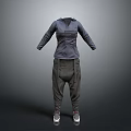 Stylish Modern Zippered Hoodie With Baggy Pants And White Sneakers Outfit