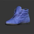 Comfortable Blue Suede High Top Lace Up Shoes For Casual Daily Wear